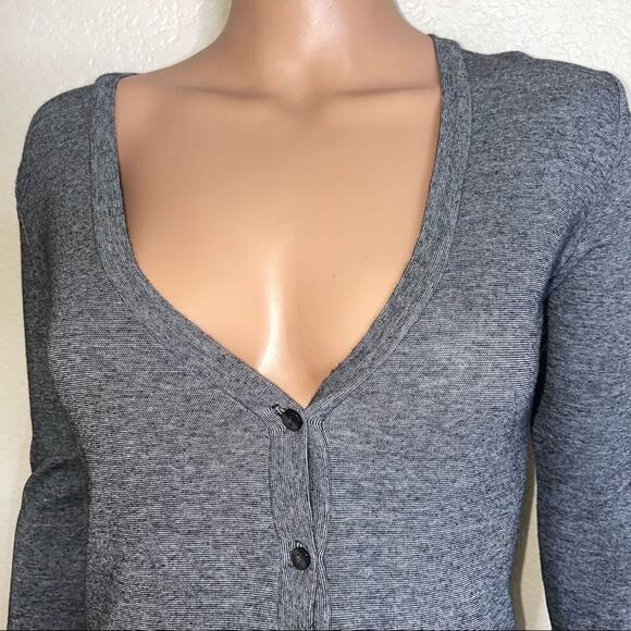 J. Crew cardigan black and white striped sweater v-neck button up lightweight XS - Picture 9 of 9